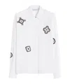 Max Mara Shock Embroidered Long Sleeve Button-up Shirt In White