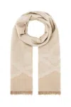 Max Mara Silk Scarf With Embroidered Monogram Pattern In 001