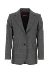 MAX MARA EMBROIDERED STRETCH WOOL BLEND DAVID BLAZER