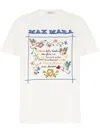 Max Mara Embroidered Cotton Short Sleeve T-shirt In 白色