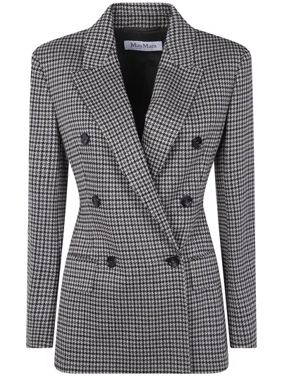 Max Mara Embroidered Viscose Blend Blazer In Gray