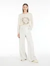 Max Mara Embroidered Wool And Cashmere Jumper In White