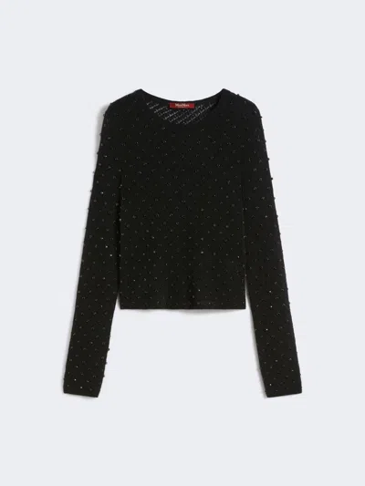 MAX MARA EMBROIDERED WOOL AND MOHAIR YARN SWEATER