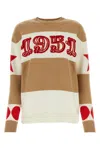 Max Mara Light Brown Dirce 1951-motif Striped Jumper In Camel