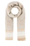 Max Mara Wool Blend Scarf With Embroidered Fringe Detail