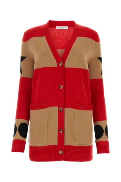 MAX MARA EMBROIDERED WOOL BLEND VALIDO CARDIGAN