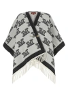 MAX MARA EMBROIDERED WOOL FRINESTD CAPE