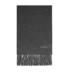 Max Mara Wool Scarf Scilli Fringed Edges In Gray