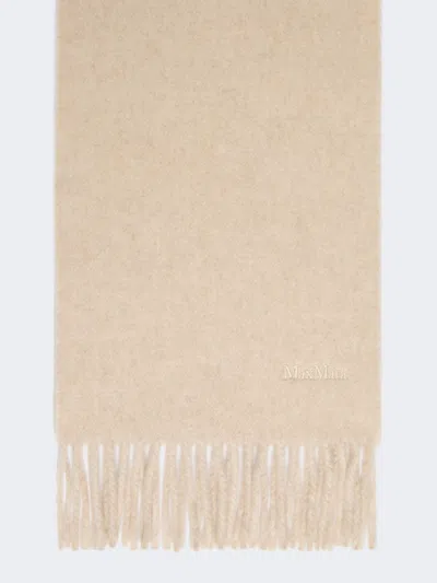 Max Mara Embroidered Wool Scarf In White