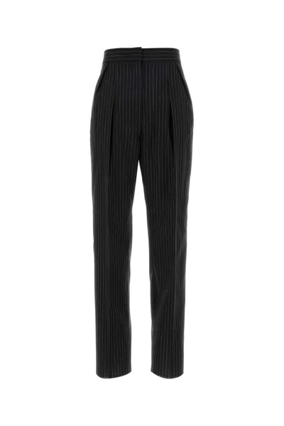 Max Mara Embroidered Wool Sesamo Pant In Black