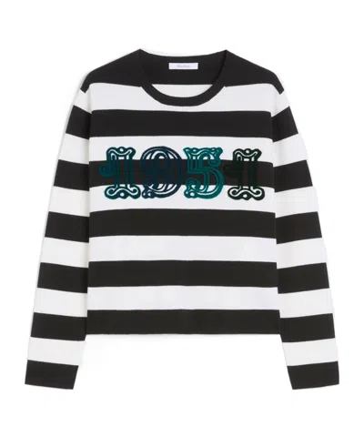 Max Mara High Waist Wide Leg Trousers With Pockets In Multi