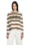 Max Mara Viterbo Virgin Wool Hazelnut Sweater In Blue