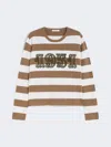 Max Mara Embroidered Wool Sweater In Brown