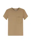 Max Mara Embroidered-logo Patch-pocket T-shirt In Neutral