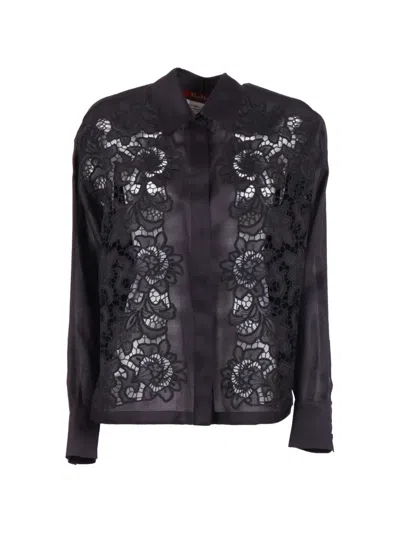 Max Mara Embroidery Cali Shirt In Black