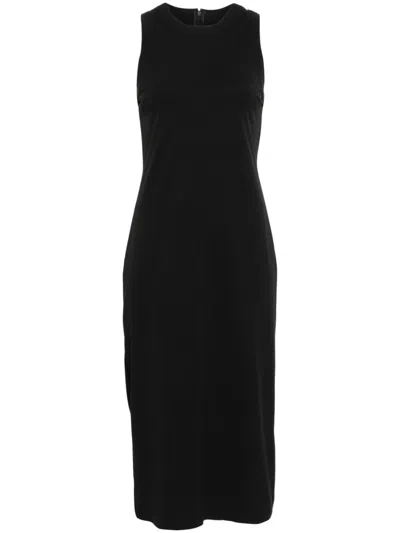Max Mara Caro Viscose Blend Jersey Midi Dress In Black