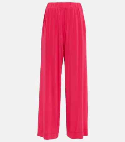 Max Mara Emilia Wide-leg Jersey Pants In Fuxia