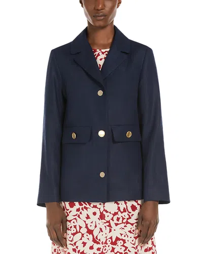 Max Mara Emiro Single Breasted Jacket In Navy