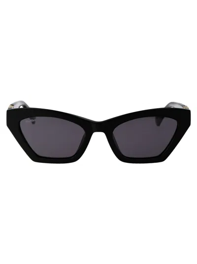 Max Mara Emme13 Sunglasses In 01a Nero Lucido/fumo