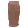 Max Mara Emmy Pleated Midi Skirt In Beige Polyester In Brown