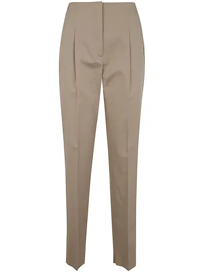 Max Mara Straight Leg Trousers Pleated Front Design In Neutral