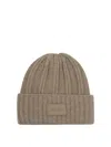 Max Mara English Rib Cashmere Beanie Hats Beige In Brown