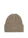 Max Mara English Rib Cashmere Beanie Hats Beige In Brown