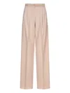 Max Mara Studio Stretch Wool Pants In Neutral