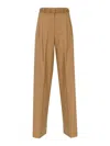 Max Mara Entrata Wool Twill Trousers In Brown