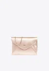 Max Mara Envelope Silk Satin Clutch Bag In Almond