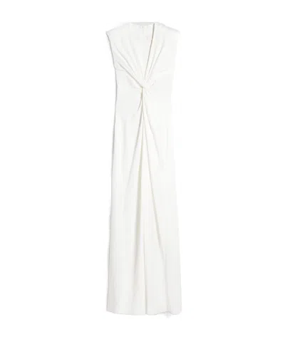 Max Mara Envers Satin Draped Dress In White