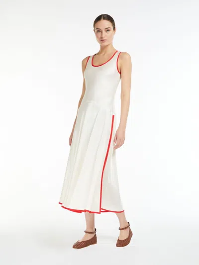 Max Mara Envers Satin Dress In Neutral