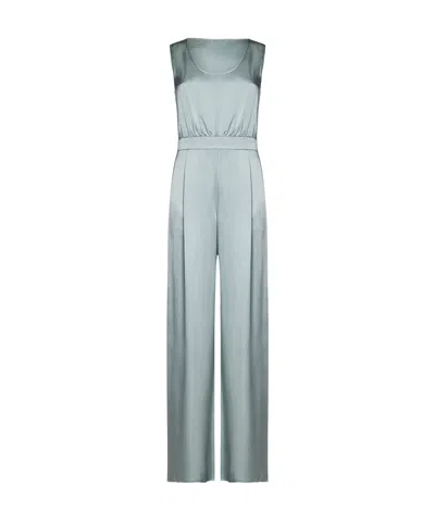 Max Mara Envers Satin Jumpsuit In Gray