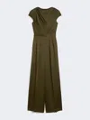Max Mara Envers Satin Jumpsuit In Green