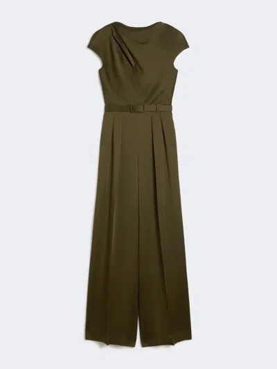 Max Mara Envers Satin Jumpsuit In Brown