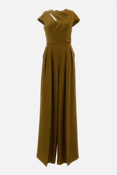 Max Mara Envers Satin Jumpsuit In Green