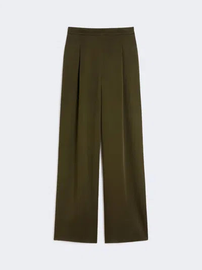 Max Mara Envers Satin Trousers In Green