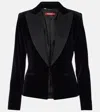 Max Mara Eolie Peak-lapel Velvet Tuxedo Jacket In Black