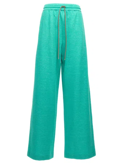 Max Mara Eolie Pants Green In Blue