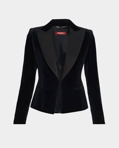 MAX MARA EOLIE PEAK-LAPEL VELVET TUXEDO JACKET