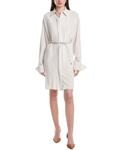 Max Mara Eolie Silk-blend Mini Dress In Silver