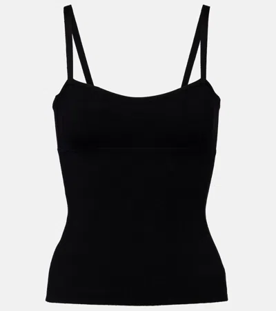 Max Mara Epica Wool-blend Top In Black