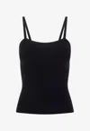 Max Mara Mxmepica Top Fitted Silhouette Spaghetti Straps In Blue
