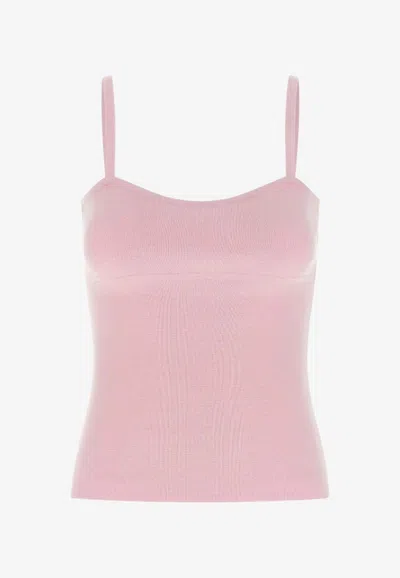 Max Mara Epica Wool-blend Sleeveless Top In Pink