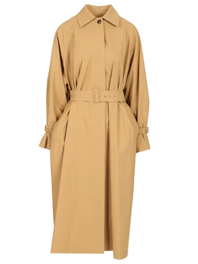 Max Mara Epoche Midi Cotton Trench Coats Beige