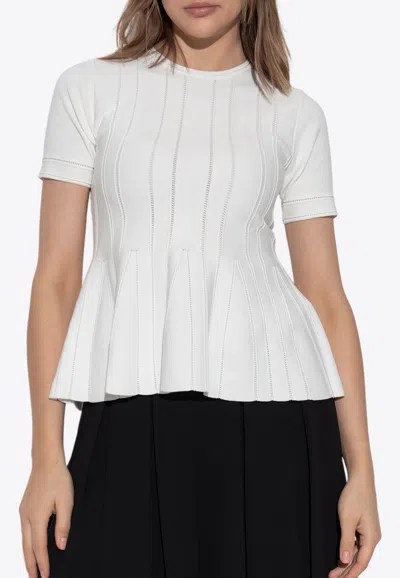 Max Mara Epoche Peplum Blouse In White