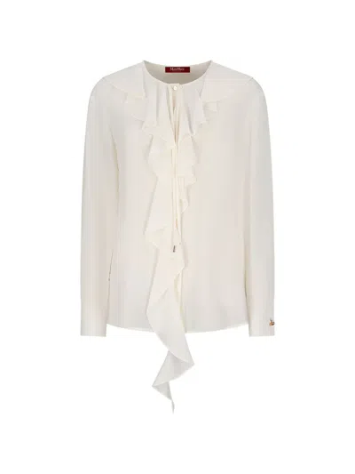 MAX MARA EPOICA SHIRT WITH RUFFLES WITHOUT COLLAR