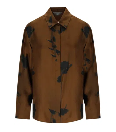 Max Mara Pattern-printed Long-sleeved Shirt In Brown