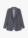 Max Mara Long-sleeved Wool Suit Coat In Gray