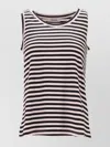 Max Mara Erbert Striped Sleeveless Round Neck Top In Multi